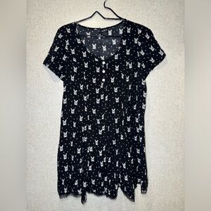 Torrid Black And White Bunny Head Polka Dot Tunic Top Retro Style Size 2/2X